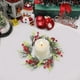thumbnail image 5 of Anillos de vela navideños, bayas rojas artificiales, agujas de cedro, aros de vela de ajo para pilares, centro de mesa de boda, decoración de mesa navideña para puerta de entrada, círculo festivo de p, 5 of 6
