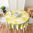 thumbnail image 4 of Decorative Lemon Print Polyester Round Tablecloth Waterproof Fabric Table Cloth, Table Cover for Dining Room and Party 60x60-Inch, 4 of 6