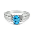thumbnail image 6 of 14k White Gold Oval Blue Topaz And Diamond Ring, 6 of 6