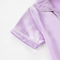 thumbnail image 5 of Fancifize Girls Boys Casual Silky Satin Pajamas Button Down Short Sleeve Top Pants Loungewear Sleepwear Soft Nightwear for Kids, 5 of 5
