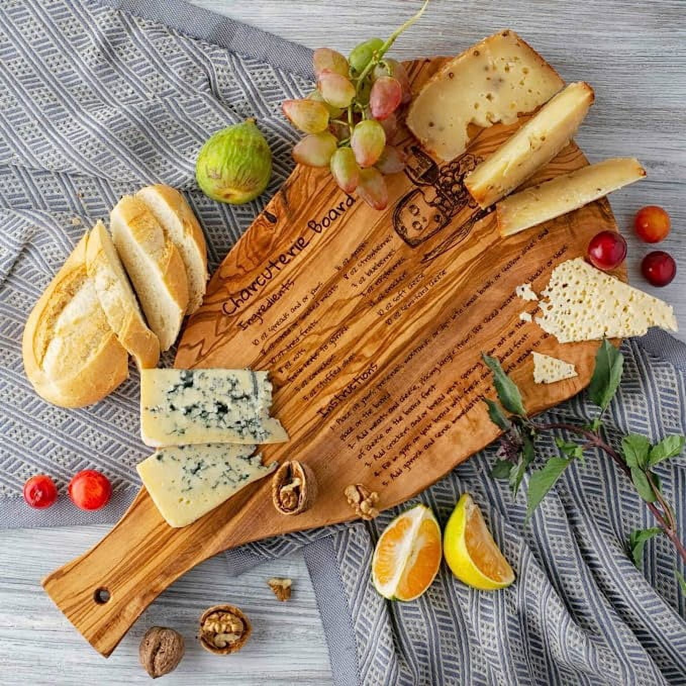 Personalized Olive Wood Serving Charcuterie Board – 15″