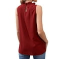 thumbnail image 2 of Vedolay Womens Summer Tops Women's Sleeveless Shirt Ribbed Drawstring Side Ruched Scoop Neck Basic Crop Tank Top,Red XL, 2 of 5