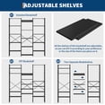 thumbnail image 5 of 5-Tier Bookshelf, Rustic Industrial Bookcase with Frame, Modern Wide Large Book Case, Ideal for Living Room, Home and Office, 5 of 8