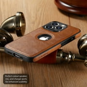 Casus Logo View Classic Slim Leather Case for Apple iPhone 14 Pro Max - Brown