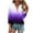 Purple, variant on TKLPEHG Tops for Women Trendy Summer Lightweight Gradient Color Graphic Tee Casual Loose Going Out Tops Button V Neck Tunic Shirts 3/4 Sleeve T Shirts Blouse(Blue,L)