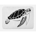 thumbnail image 1 of Turtle Bath Mat, Monochrome Graphic Illustration of a Swimming Caretta Caretta on Plain Backdrop, Plush Bathroom Decor Mat with Non Slip Backing, 29.5" X 17.5", Black and White, by Ambesonne, 1 of 2