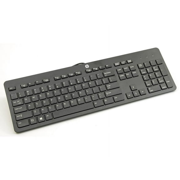 Open Box HP Slim Business USB Wired Keyboard Low-Profile Full Size, Black