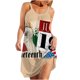 thumbnail image 1 of Mini vestido con estampado digital de tirantes de ocio y entretenimiento con cuello redondo informal a la moda para mujer de Juneteenth Fridja  hj348, 1 of 5