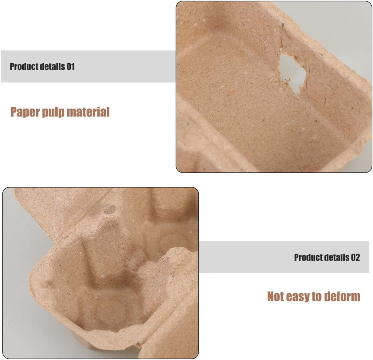 RVKXHD 25 Pcs 2 Count Egg Cartons Bulk, Natural Paper Pulp Chicken Egg Storage Containers Holder for Kitchen Supermarkets Farm Market Display
