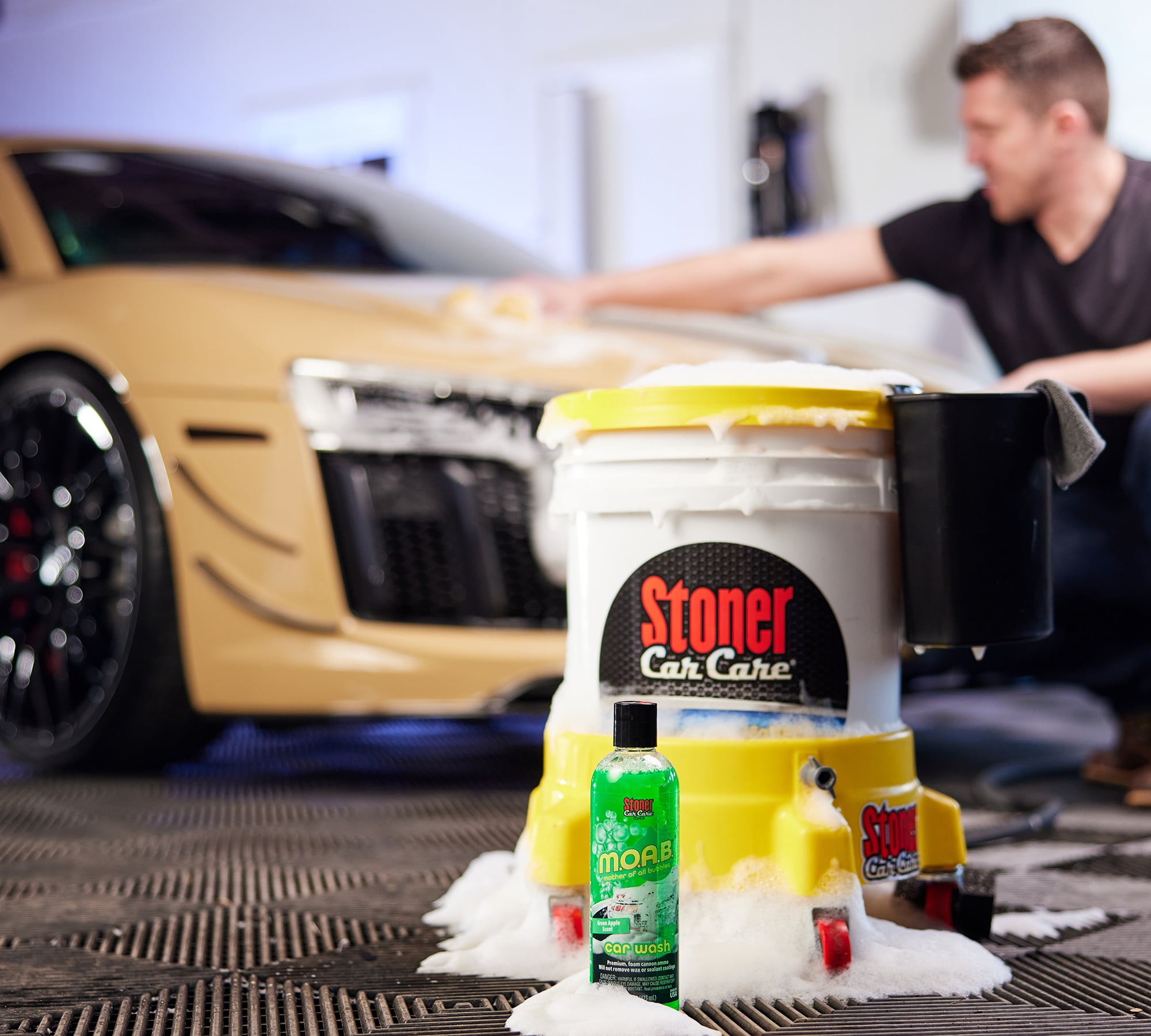 Stoner Car Care 91604-6PK Mother Of All Bubbles M.O.A.B. Scented High Foaming Car Wash For Foam Cannons, Foam Guns, or Bucket Washes, Safe on Wax and Sealant Coating, Green Apple, 16 Fl Oz, Pack of 6