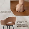 thumbnail image 4 of 27" Modern Swivel Bar Stools Set of 2, PU Upholstered Counter Height Stools with Metal Legs, Hollow Curved Backrest for Kitchen Island, Home Bar, Bistro, Brown, 4 of 8