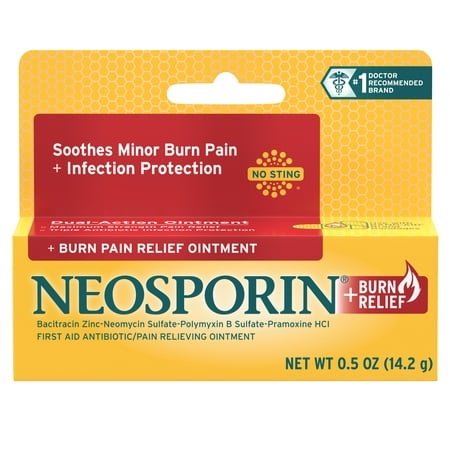 2 pack - Neosporin Burn Relief First-Aid  Antibiotic Ointment 0.5 oz (14.2