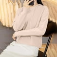 thumbnail image 5 of UTSJKR Women's Knitted Hoodies Casual Long Sleeve Drawstring Knit Textured Sweaters 2026 Fashion Solid Color Dressy Pullovers Beige L, 5 of 6