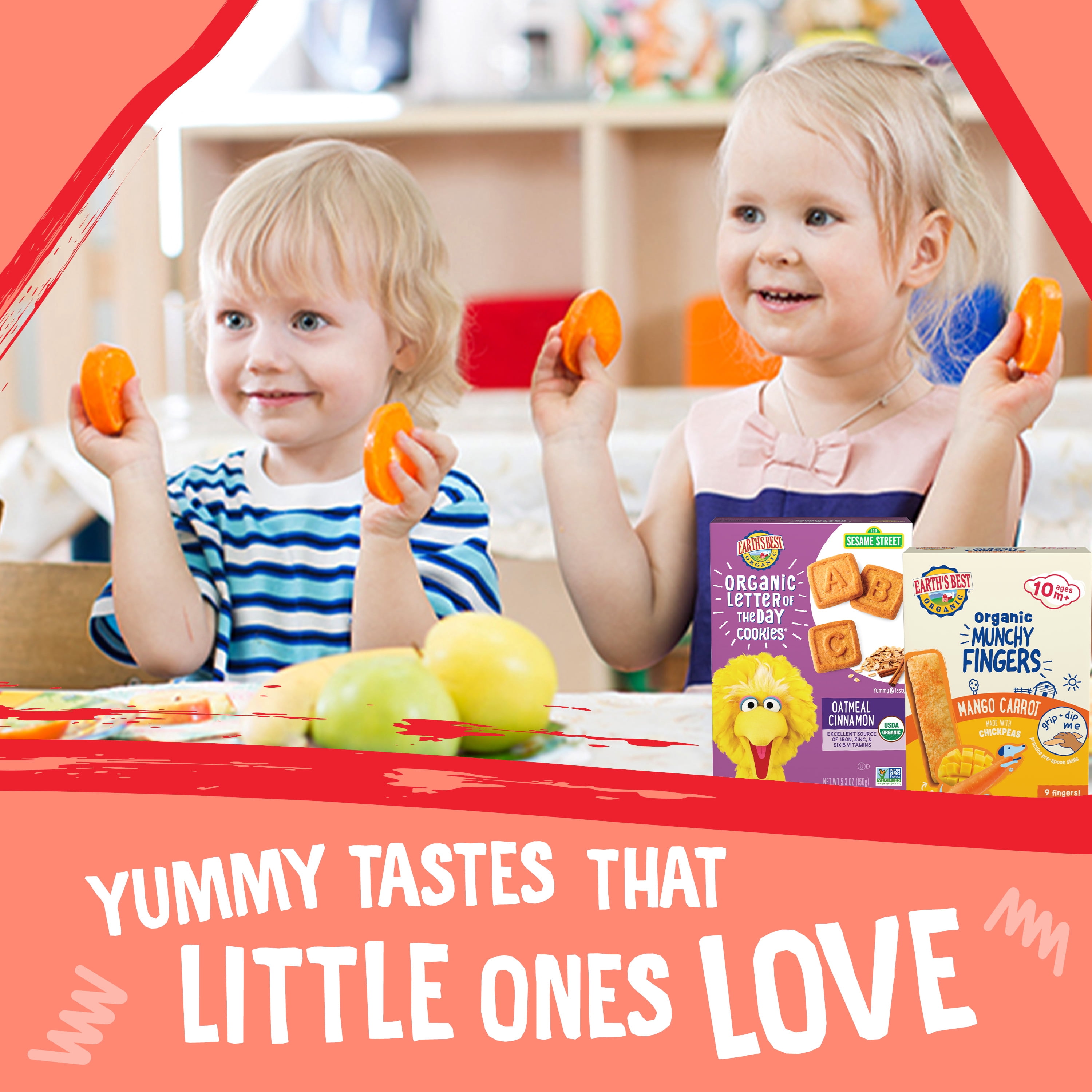 Earth's Best Organic Bite-Size Melty Hoops Strawberry Mango Puffed Baby Snack, 0.32 oz Bags (4 Pack)