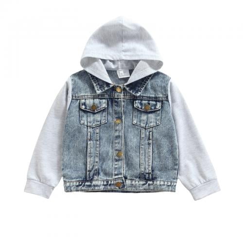 Toddler Baby Boys Girls Clothes Hoodie Jean Jacket Long
