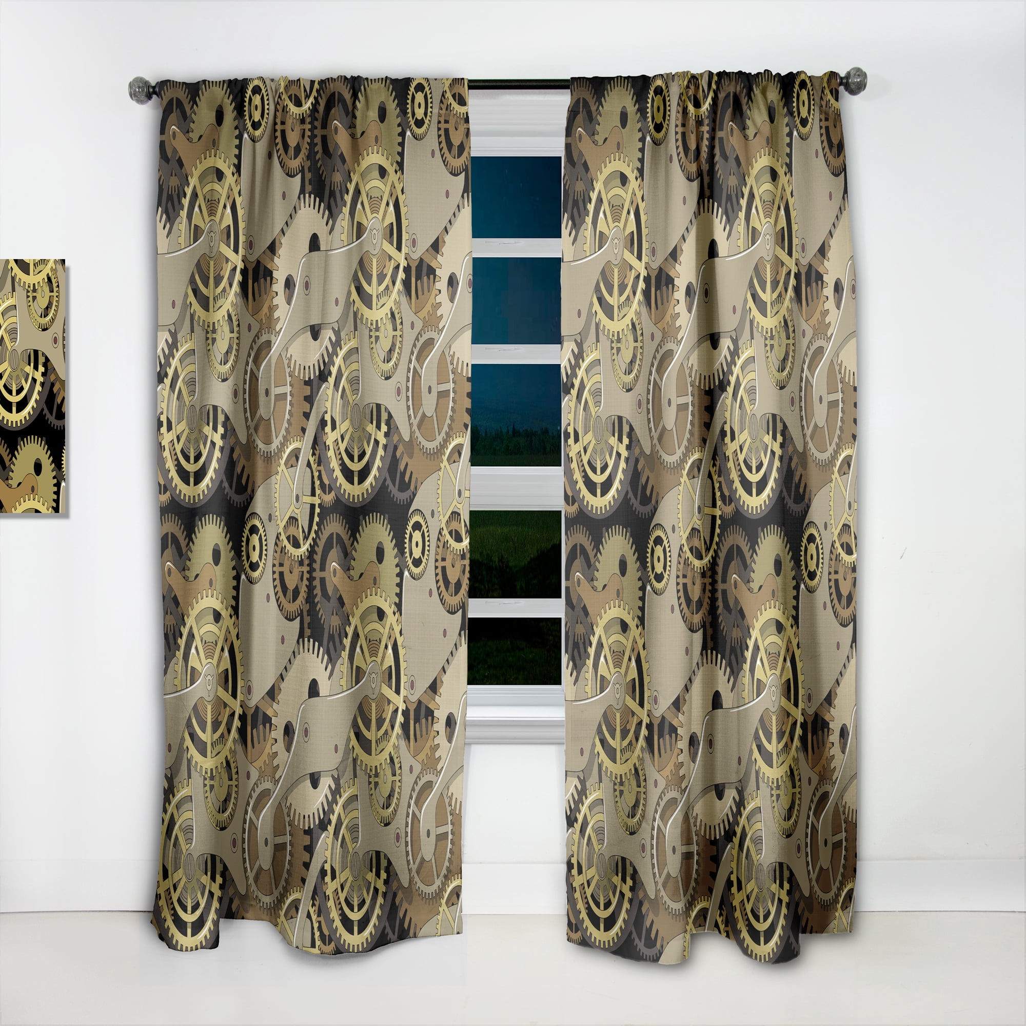 Designart 'Mechanicals Gear' Modern & Contemporary Curtain Panel