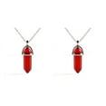 thumbnail image 1 of maskred Hexagon Column Charm Findings Handmade Holiday Hanging Pendants Crystal Necklace Earring Keychains Decorations Dark Red 2Set, 1 of 6
