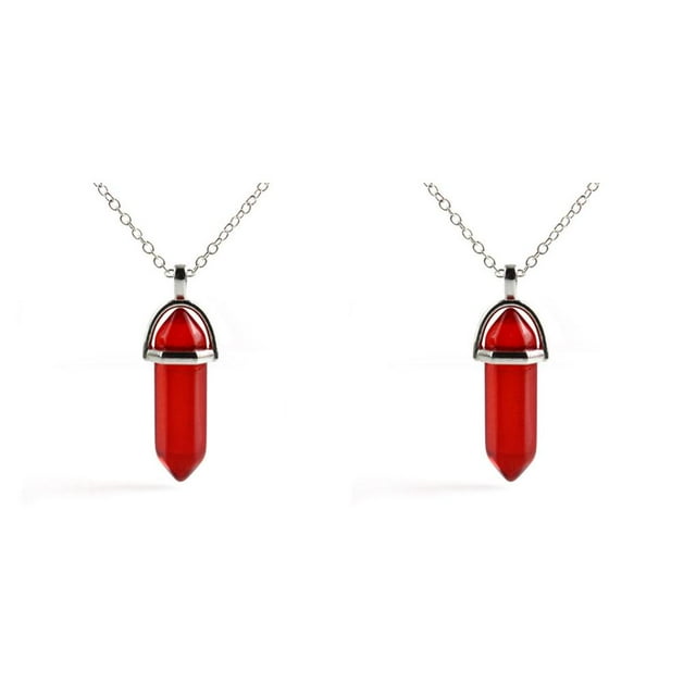 maskred Hexagon Column Charm Findings Handmade Holiday Hanging Pendants Crystal Necklace Earring Keychains Decorations Dark Red 2Set