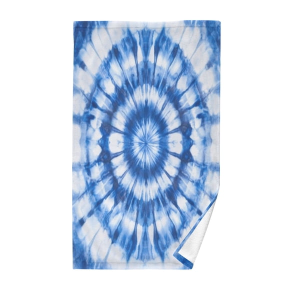Pure Cotton Face Towel 16x28 Inches Hand Towel Bath Towel Hand Bath Towels Soft Good Water Absorption for Washing Face Wiping Face Blue Tie Dye Pattern