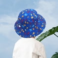thumbnail image 5 of Meresysid Toddler Kids Baby Girls Upf Beach Sun Protection Hat Adjustable Hat Wide Brim Summer Outdoor Hat With Chin Strap Blue, 5 of 5