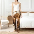 thumbnail image 4 of Fotbe Adorable Calf Butterflies Champagne Pantalones de Pijama para Mujer, Pantalones de Dormir, Pantalones Pj con Cordón y Bolsillos-Small, 4 of 6