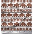 thumbnail image 1 of Soimoi Cotton Jersey Fabric Aztec & Tribal Elephant Ethnic Print Fabric by the Yard 58 Inch Wide, 1 of 1