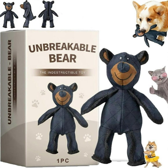 Unbreakable Bear Dog Toy, 2025 New Unbreak Bear, Unbreaka Bear for Aggressive Chewers, Indestructible Bear Dog for Heavy Chewers Large Dogs Large blue denim beggar bear + [pet toy squeaker sound] 30cm