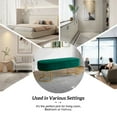 thumbnail image 4 of Velvet Upholstered Entryway Bench Bed Foot Stool with Horseshoe-shaped Metal Base Bedroom Green, 4 of 7