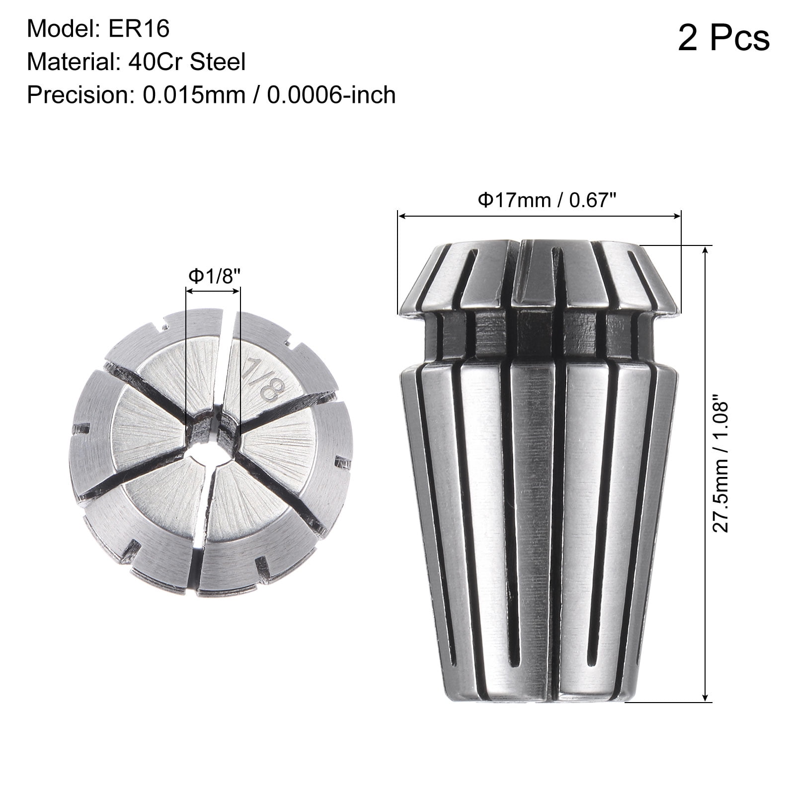 Unique Bargains ER16 Spring Collet Inch Chuck for CNC Engraving Machine 1/8"