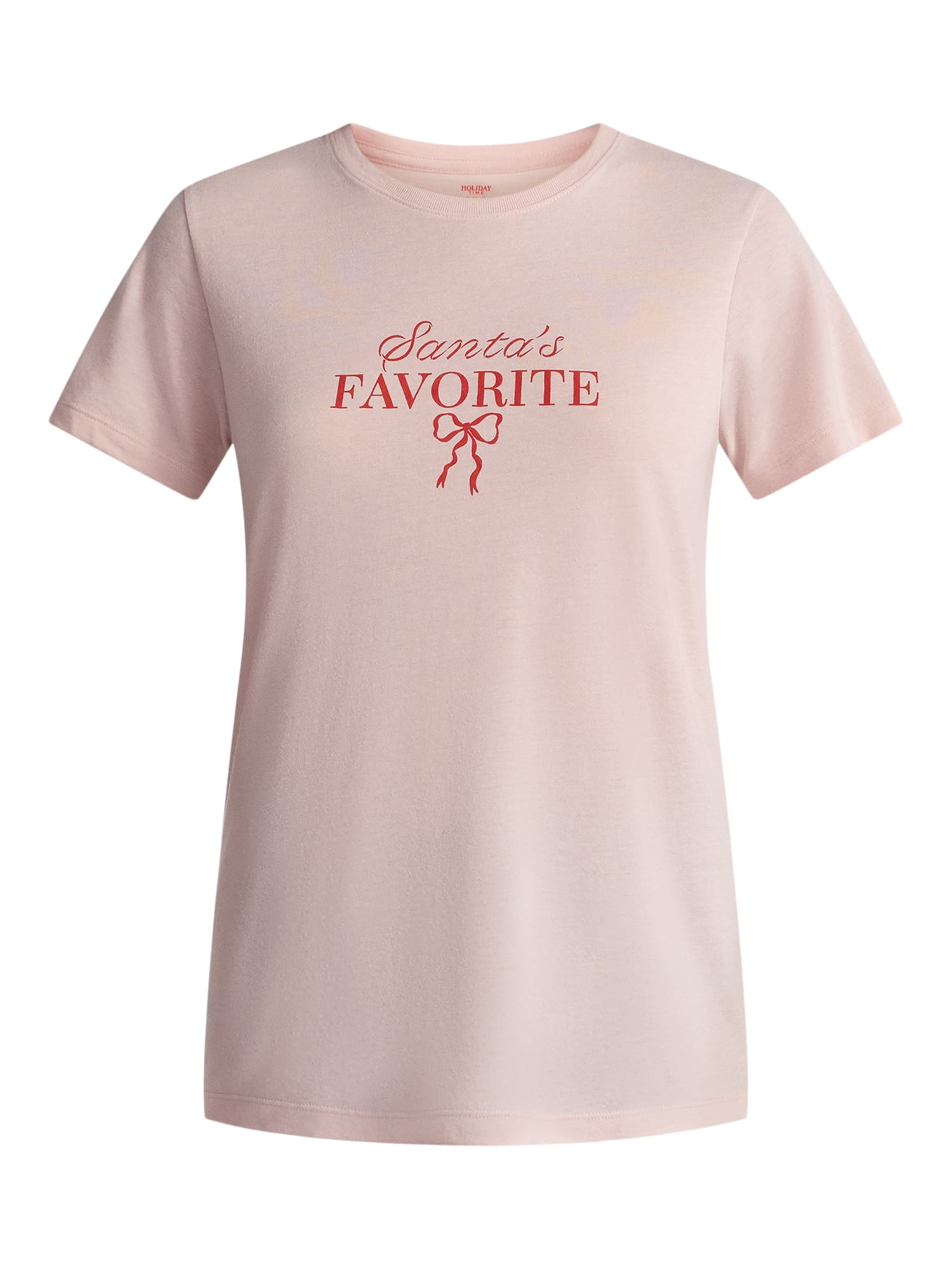 Christmas Women's Santa's Favorite Graphic Tee from Holiday Time, Sizes S-XXXL