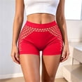thumbnail image 6 of Women's Seamless Workout Shorts, High Waist & Stylish Mesh Cutouts, Breathable Support for Gym & Casual Looks Red S, 6 of 7