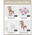 thumbnail image 4 of Dining Room Chair Seat Covers, Pink Flamingo with Blue Leaves Removable Stretch Chair Seat Cushion Slipcovers Protector for Holiday Party Festival Decoration, Set of 6, 4 of 6