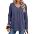 thumbnail image 3 of Fantaslook Plus Size Long Sleeve Shirts for Women V Neck Lightweight Sweaters Casual Fall Tunic Tops Fashion Spring Clothes, 3 of 9