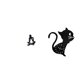 thumbnail image 1 of Reloj de pared decorativo con escultura moderna y abstracta de figura de gato, ideal para la sala de estar, estantería o como pieza de colección., 1 of 8