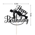 thumbnail image 2 of Cake Topper Naicaek Negro con Brillo para Cumpleaños Fitness, 2 of 7