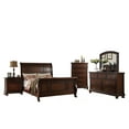 thumbnail image 6 of Formal Traditional Cherry Veneer 4pc Bedroom Furniture California King Size Bed Dresser Mirror Nightstand Sleigh Bed, 6 of 6