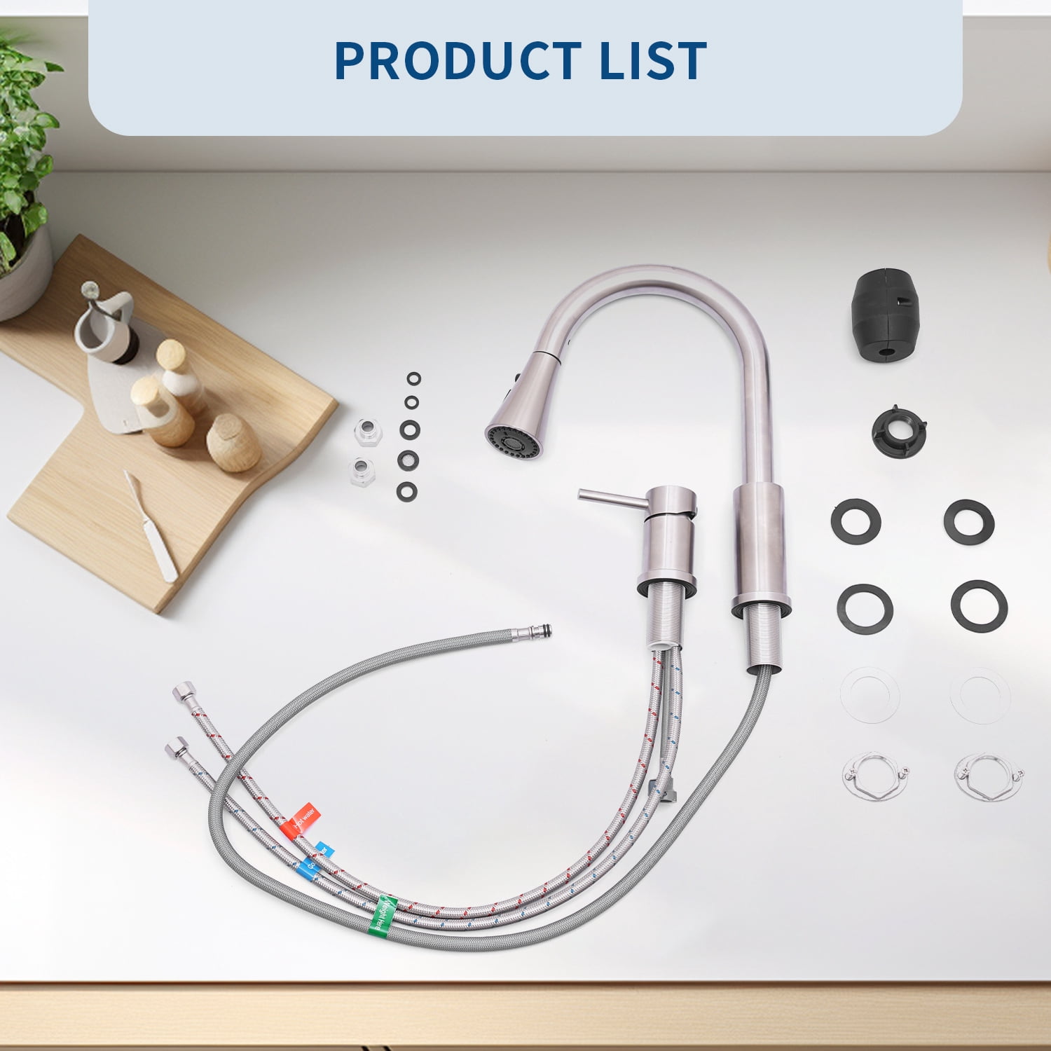 APPASO 2-Hole Kitchen Sink Faucet with Single Handle and Sprayer