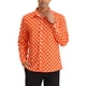 thumbnail image 1 of Camisa de vestir de manga larga de botones para hombre INSPIRE CHIC con estampado de lunares 2XL Naranja, 1 of 7