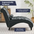 thumbnail image 6 of ZAFLY Chaise Lounge Indoor, Lounge Chair with Wood Legs, Leisure Accent Chair, Upholstered Lounge Couch for Bedrooom/Living Room, Dark Grey, 6 of 7