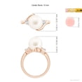 thumbnail image 5 of ANGARA Classic Freshwater Cultured Pearl Bypass Ring in 14K Rose Gold for Women | June Birthstone, Birthday, Anniversary, Jewelry Gift for Women | Pearl Ring, 5 of 9