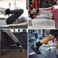 thumbnail image 2 of 2 Pack Ankle Straps with D-Ring for Leg Strength Training, Hemmed Ankle Loop, Elastic Rope Protection, Black, Silver, White, 2 of 4