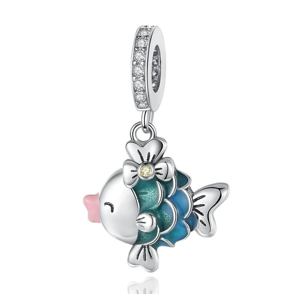 925 Sterling Silver Charm for Bracelets Fish Dangle Charms Women Bracelet Charm