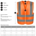 thumbnail image 4 of Neiko 53945A High-Visibility Safety Vest with Reflective Strips for Emergency, Construction, and Safety Use, Neon Orange, Large, 4 of 5
