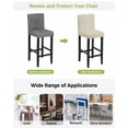 thumbnail image 3 of Colorful Striped Bar Stool Covers Set of 2, Modern Farmhouse Vertical Stripes Burlap Stretch Bar Chair Covers with Backs, Removable Pub Counter Height Chair Cover for Kitchen Dining Room Cafe, 3 of 7