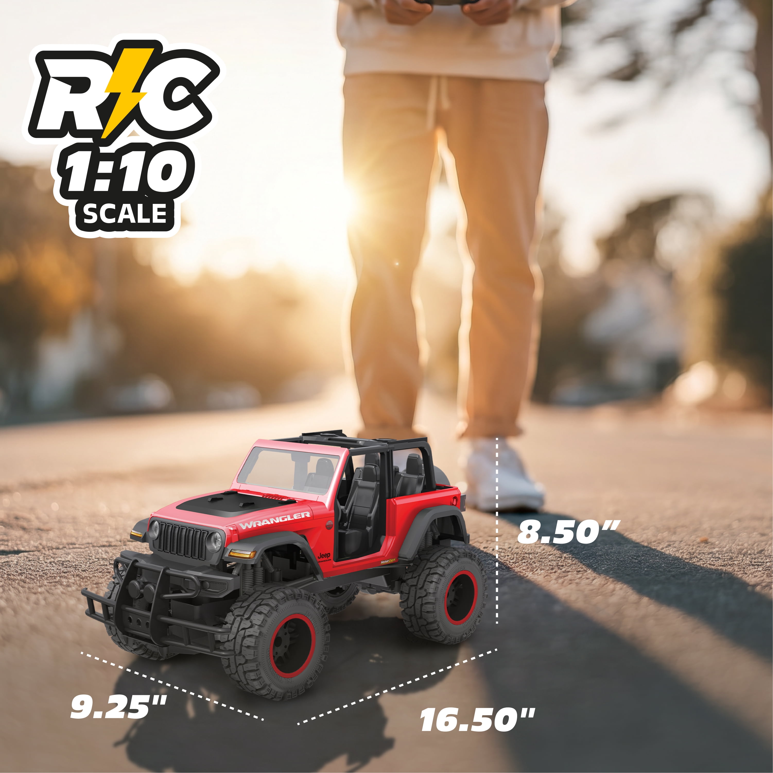 MotorDayz (1:10) Remote Control Duck Jeep Wrangler, Red, R6