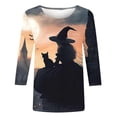 thumbnail image 3 of Women Halloween Graphic Tees Witch T Shirt Short Sleeve Crewneck Breathable for Festival Everyday Wear, 3 of 5