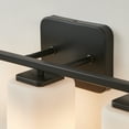 thumbnail image 3 of KAWOTI 20.5 in. 3-Light Black Clemmon Vanity Light with Square Frosted White Glass Shade, 3 of 9