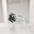 thumbnail image 3 of Natural Emerald Ring, Rough Emerald Gemstone Ring, AAA May Birthstone, 3 Plain Band, 925 Sterling Silver, Womens Ring, Christmas, Thanksgiving, Handmade, Statement Jewelry, Rough Gemstone Jewelry, 3 of 5