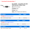 thumbnail image 2 of Rear Muffler - Compatible with 2002 - 2004 Chevy Tracker 4-Door 2003, 2 of 2