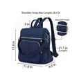 thumbnail image 5 of Spencer Women Backpack Purse Anti-theft Travel Backpack Ladies Shoulder Bags Waterproof Nylon Handbags Casual Daypack, Navy, 5 of 11
